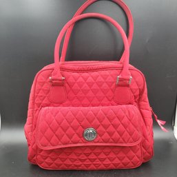 Large Tango Red Very Bradley Handbag With Large Side Pocket