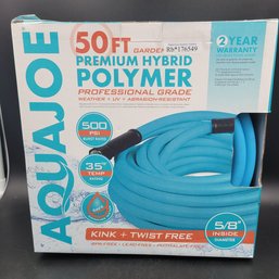 Aqua Joe 50ft Professional-grade Hybrid Polymer Garden Hose With Dual Swivel