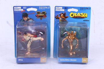 Crash Bandicoot And Street Fighter Action Figures New In Boxes