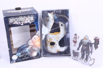 Neca Bioshock 2 Subject Omega And  Little Sister Action Figures Plus Bunny Splicer Mask With Box