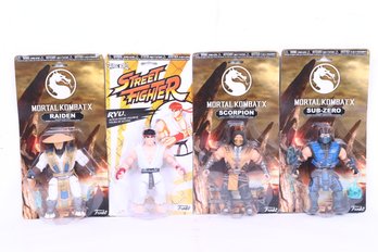 Group Of Funko Mortal Combat And Street Fighter Action Figures New In Boxes
