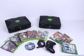 Lot Of Two Xbox Systems Games And Controller