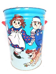 Very Rare 23' Tall Raggedy Anne And Andy Trash Can Pail