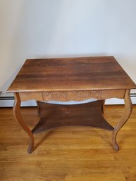 Vintage Wooden White Oak Accent Table
