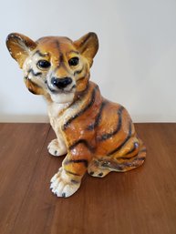 Vintage Ceramic Tiger Figurine 15' Tall