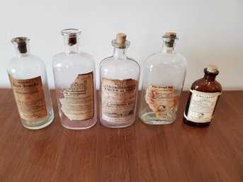Group Of Antique Apothecary Bottles
