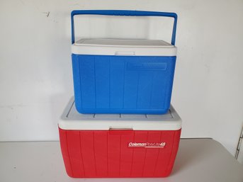 Pair Of Coleman Portable Coolers