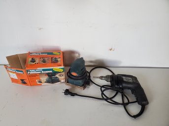 Pair Of B&D Finishing Palm Sander And Craftsman Power Corded Drill Screwdriver