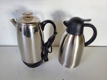 Pair Of Vintage Farberware Percolator And OGGI Coffee Pot
