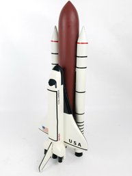 19' Vintage Hand Painted Wooden NASA Columbia Shuttle Model