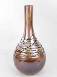 12' Tall Amber Swirl Vase