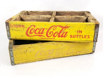 Pair Of Coca Cola Wooden Crates