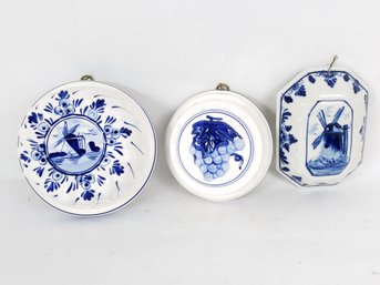 3 Delft Blue Porcelain Molds