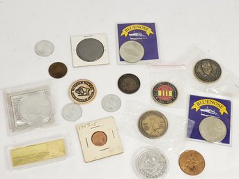 Mixed Lot Of Tokens, Commemorative Coins And Replicas