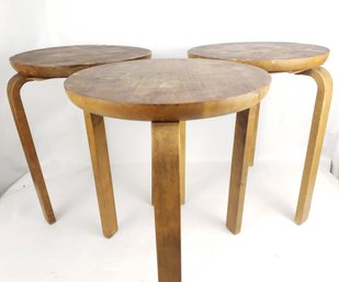 3 Mid Century Modern Nesting Tables Made In Sweden, Need Restoration