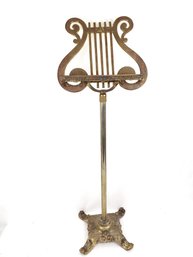 Adjustable Brass Lyre Music Book Stand 3 Foot Tall