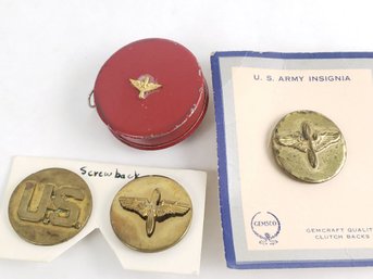 Military Insignia Pins And Tape Measure