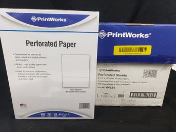 Case Of PrintWorks Professional 3 2/3' Perforated Paper 2500 Sheets 20 Lb White 04124