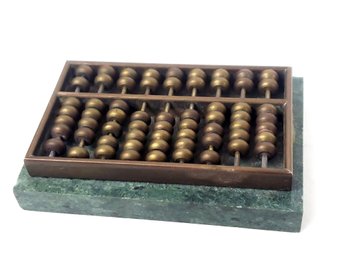 Brass Abacus With Marble Base