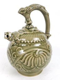 Northern Song Yaozhou Celadon Reverse Flow Incised Ewer Teapot