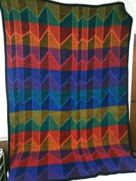 Biederlack Blanket With Stained Glass Look Bright Colors