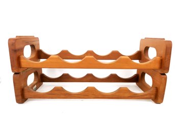 Mid Century Scandia Designs Teak Wine Rack 8 Bottle