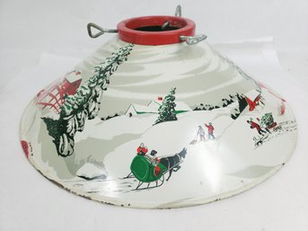 Vintage Tin Litho Christmas Tree Stand