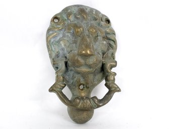 Small Brass Lion Head Door  Knocker