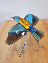 Stunning SWAROWSKI Crystal Roller Blue Turquoise Bird With Original Box