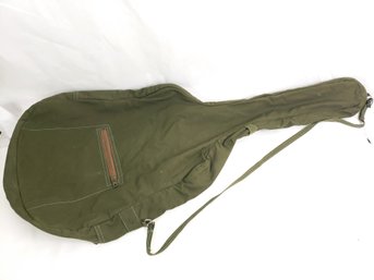 1950s - 1970s Homemade Canvas Parlor Guitar Case Military Green