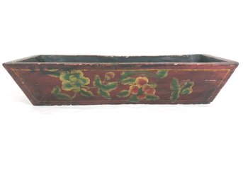 LATE 19TH C AMERICAN ANTIQUE ENAMEL PAINTED VICTORIAN FLOWER BOX