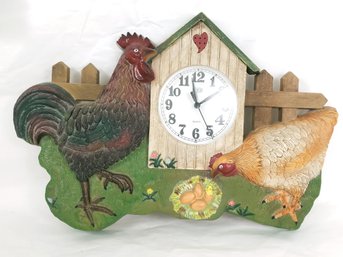 VTG Crowing Eleco Rooster Chicken Clock