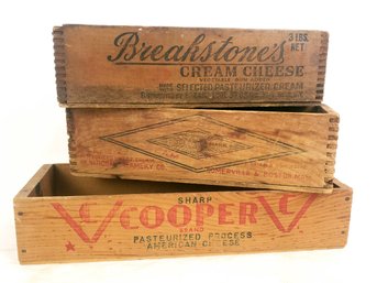 Group Of 3 Vintage Cheese Boxes