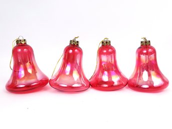 4 Pier 1 Glass Bell Ornaments