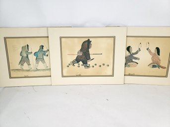 3 Alaskan Inuit Art Prints