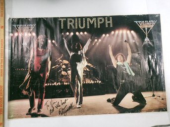 Triumph Band Poster Signed By Rick Emmett