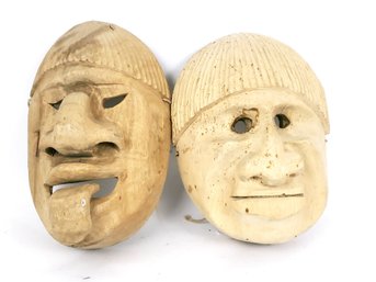 Pair Of Carved Wood Masks