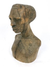 Unique Carved Wood Female Bust