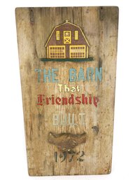 Double Sided Folk Art Carved Barn Sign