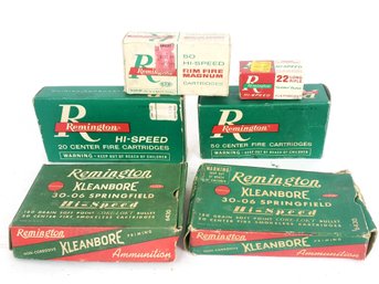 Group Of Empty Remington Ammo Boxes