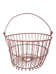 Large Industrial Wire Basket With Red Paint