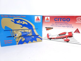 2 Citgo Airplane Diecast Coin Banks In Box