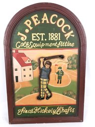 J. Peacock Painted Golf Sign