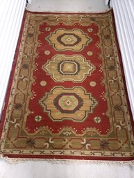 Hand Knotted Flat Weave Rug 96' X 62'