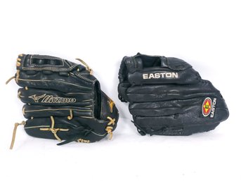 Easton And Mizuno Baseball Gloves