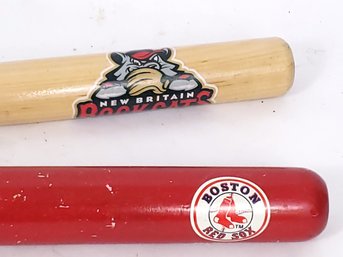 Pair Of Souvenier Baseball Bats, Rockcats And Redsox