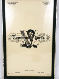 ....(size)   .    Tumbledown Dicks Restaurant Framed Advertisment