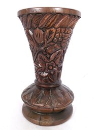 Carved Wood Vase