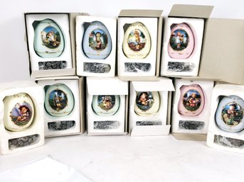 10 Danbury Mint Hummel Ceramic Eggs