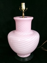 Pink Swirl Glass Murano Table Lamp